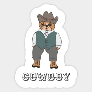 Cat cowboy Sticker